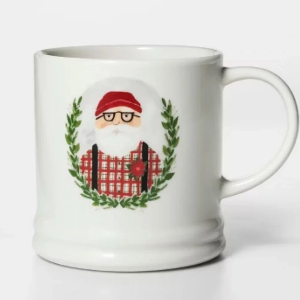 Target Mr and Mrs Lumberjack Claus Porcelain Coffee Tea Christmas Mugs Set of 2